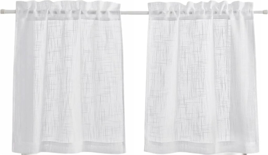 Pony Dance vitrázs függönyök konyhai függöny fehér 60x45 cm 2 db rövid függöny