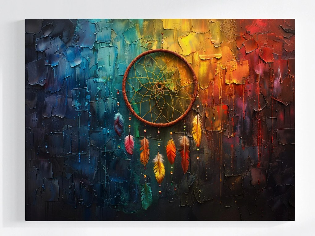 Poszter Álomfogó Dream Catcher Színes Amulett 80x60