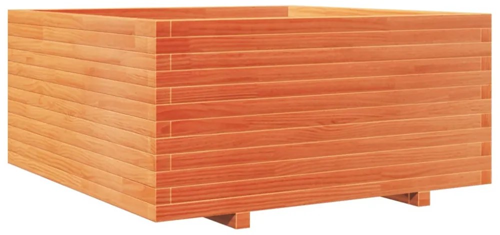 viaszbarna tömör fenyőfa kerti virágláda 100 x 100 x 49,5 cm