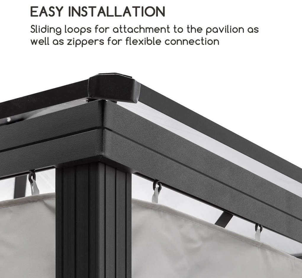 Blumfeldt Pantheon Solid Sky, pavilon oldalfalai 3 × 4, 4 db, 140 g / m²