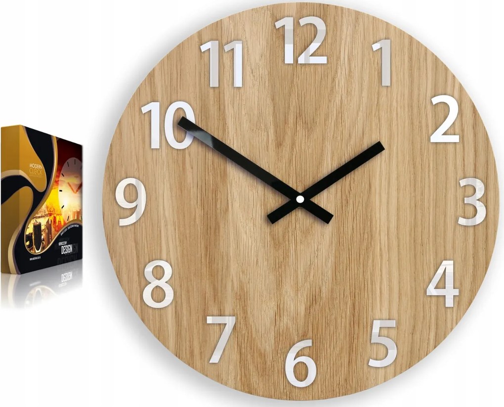 Falióra Fa Tölgy Akril Amadeus Wood White Kerek