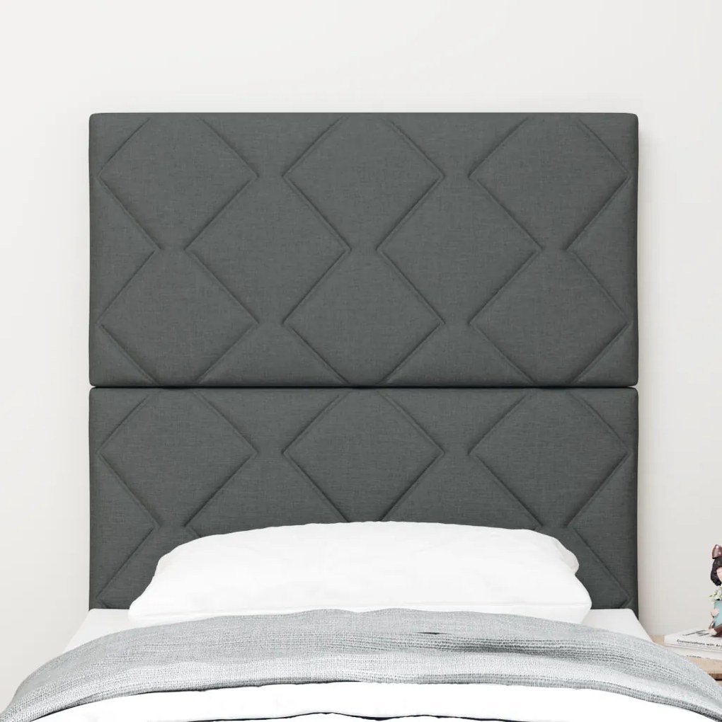 LED Fejtámla Gyémánt Blokk Dizájn Sötétszürke 80 cm Textil