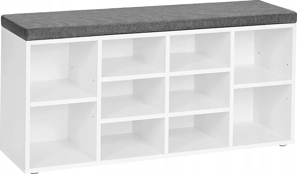 Tágas Cipősszekrény ülőfelülettel fehér 104cm