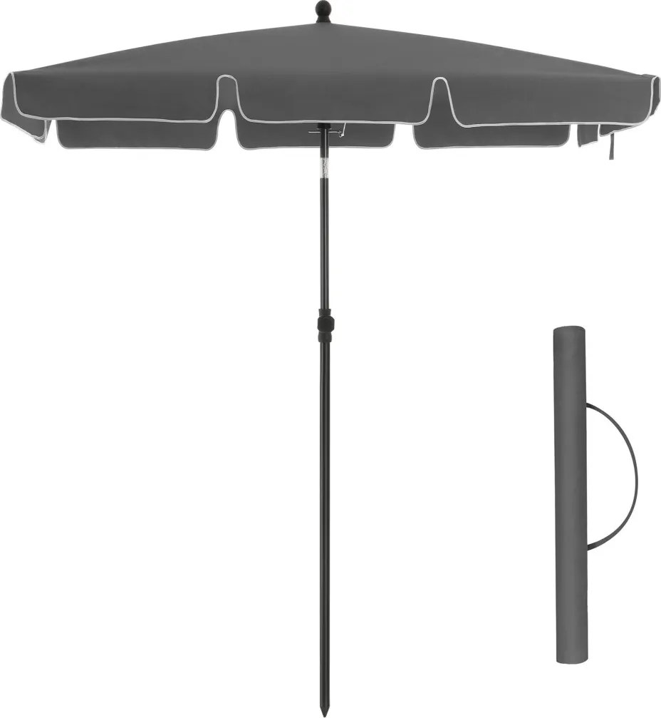 Napernyő erkélyre, dönthető, 2x1,25 m, UPF 50+, szürke