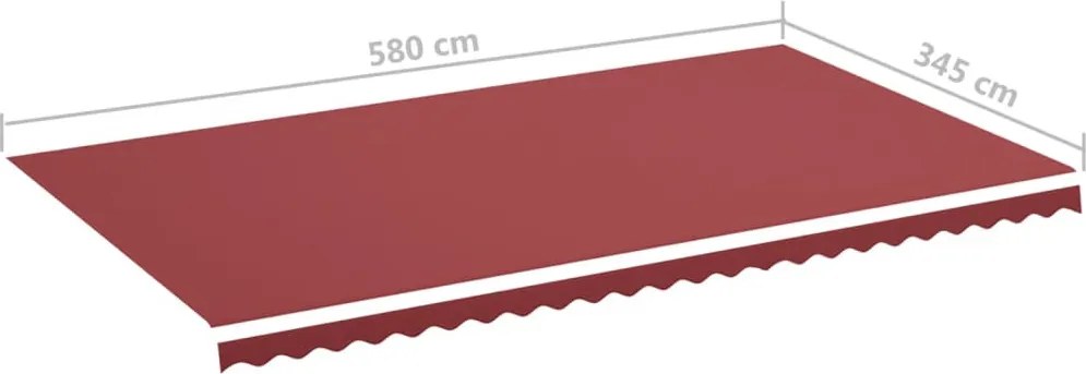 Burgundi vörös csere napellenző ponyva 6 x 3,5 m
