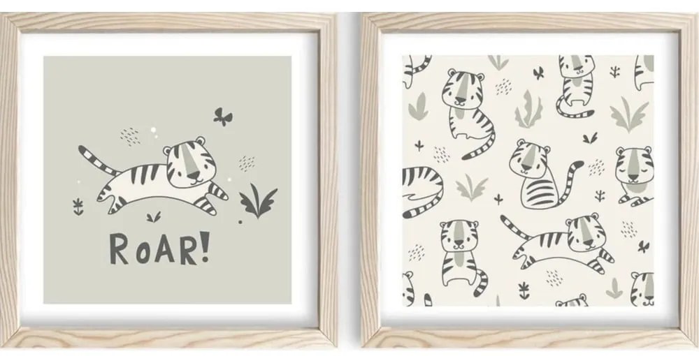 Gyerek kép készlet 2 db-os 33x33 cm Roar – Wallity