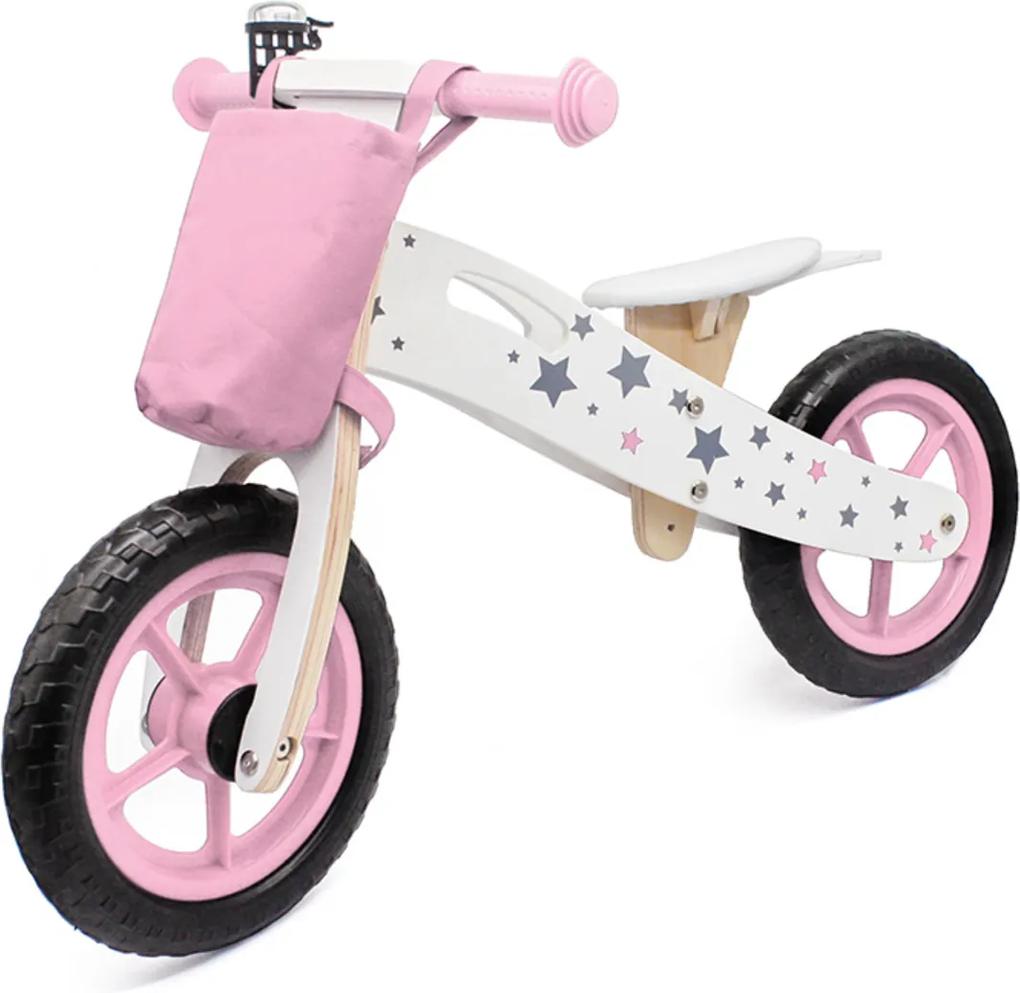 Fa kidobó csillagok - rózsaszín Pink wooden kids bike
