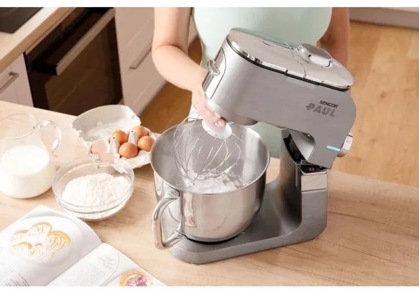 Sencor konyhai robotgép 1700W, rozsdamentes tál, matt króm kivitel