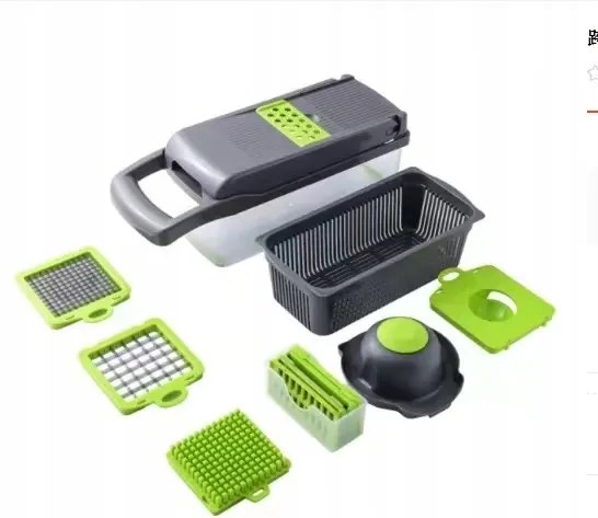 Zöldség- és gyümölcsszeletelő 13az1ben szeletelő és reszelő tárolóval