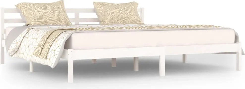 vidaXL fehér tömör fenyőfa ágykeret 200 x 200 cm