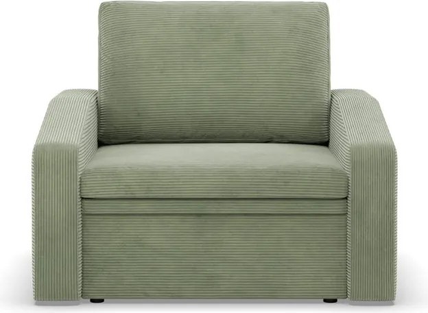 Vertico fekvőfotel, 80 cm széles, kordbársony, zöld