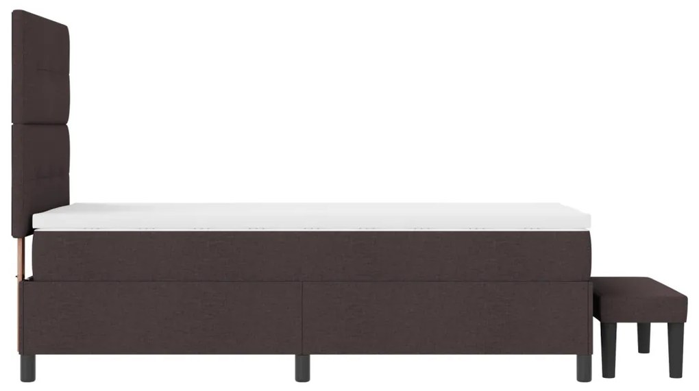 Ágyrugó matraccal és paddal sötétbarna 100x200 cm szövet