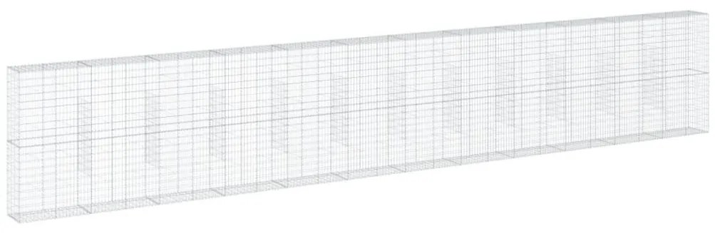 horganyzott vas gabion kosár fedéllel 1200 x 50 x 200 cm