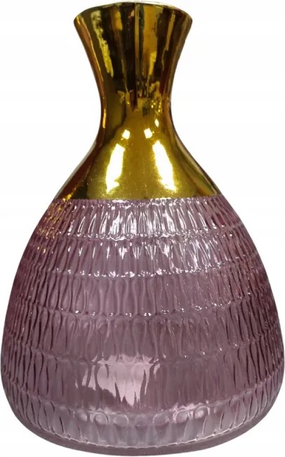 Elegáns üveg váza glamour világos rózsaszín 19cm nappaliba ajándék