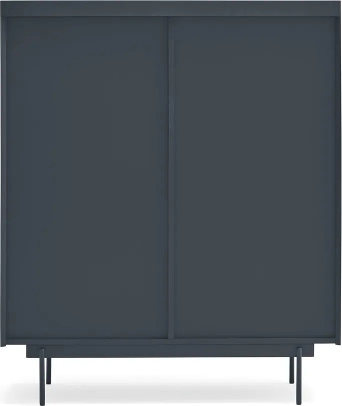 Antracitszürke-natúr színű magas komód tölgyfa dekorral 100x120 cm Otto – Teulat