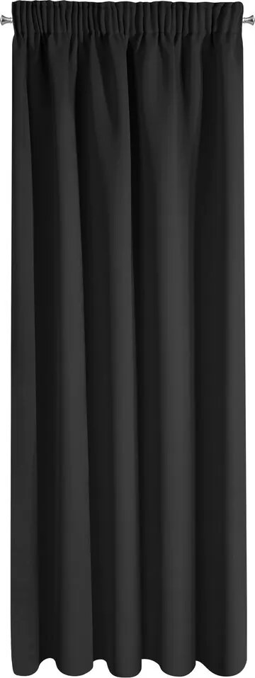 Függöny 135X270 fekete sima matt szövet szalag