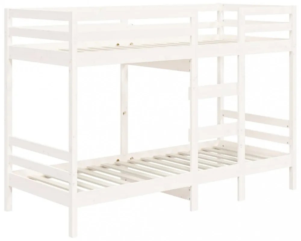 fehér tömör fenyőfa emeletes ágy 80 x 200 cm