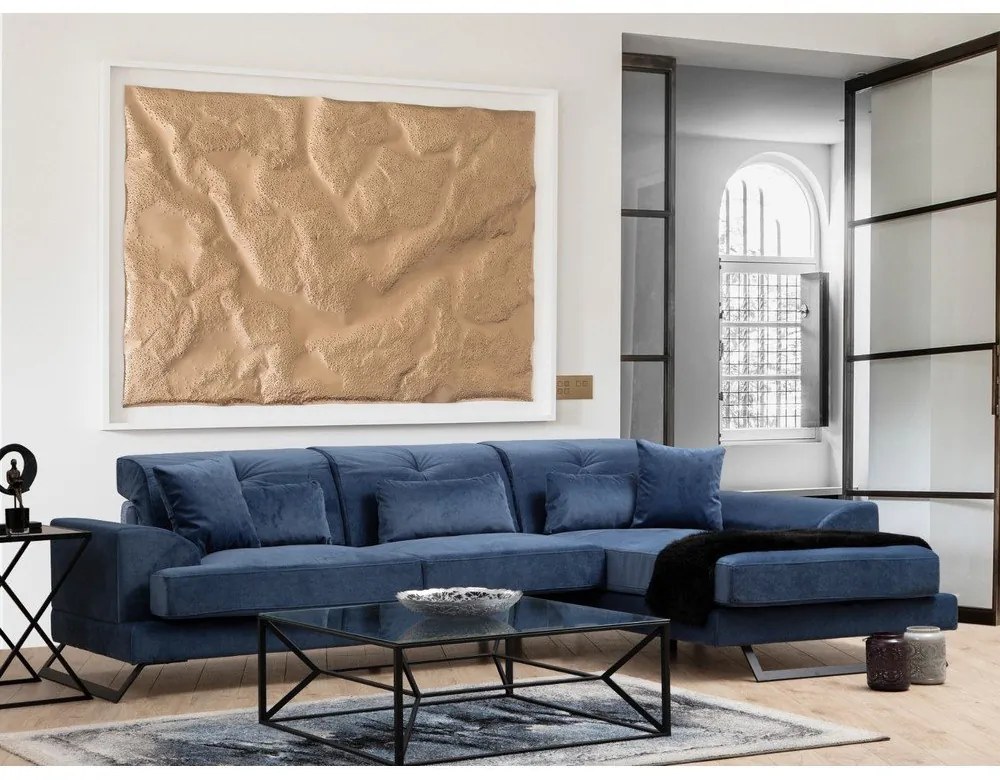 Kék sarokkanapé (jobb oldali) Frido – Balcab Home