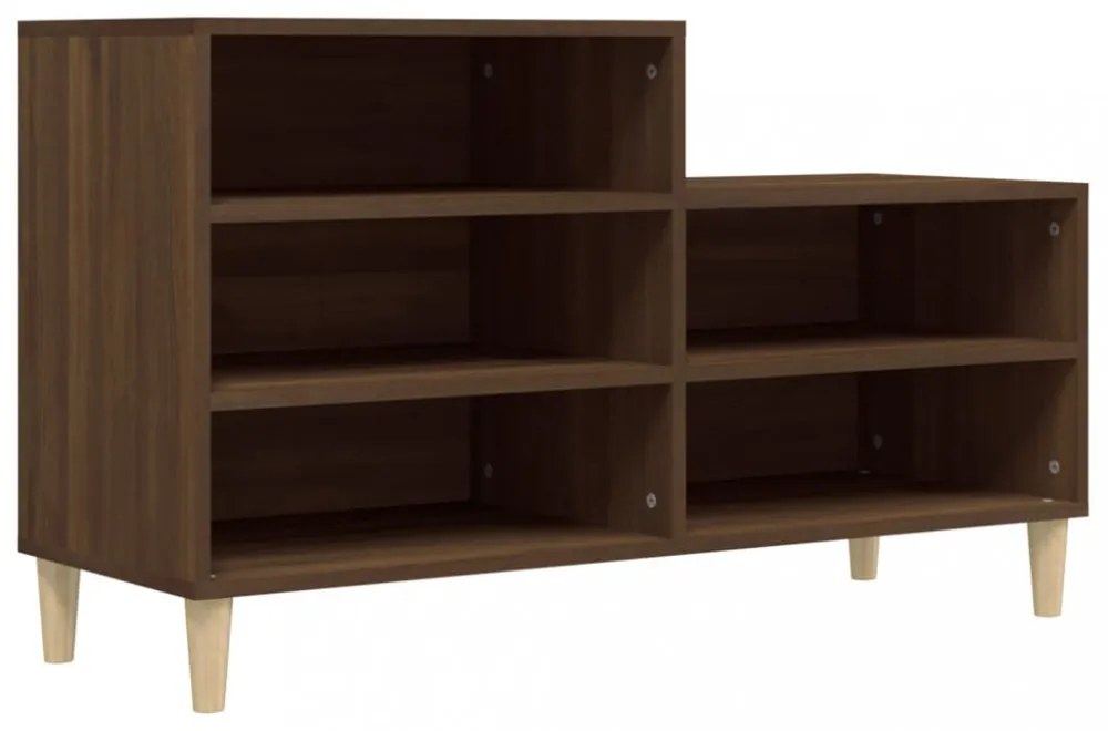 barna tölgyszínű szerelt fa cipősszekrény 102x36x60 cm