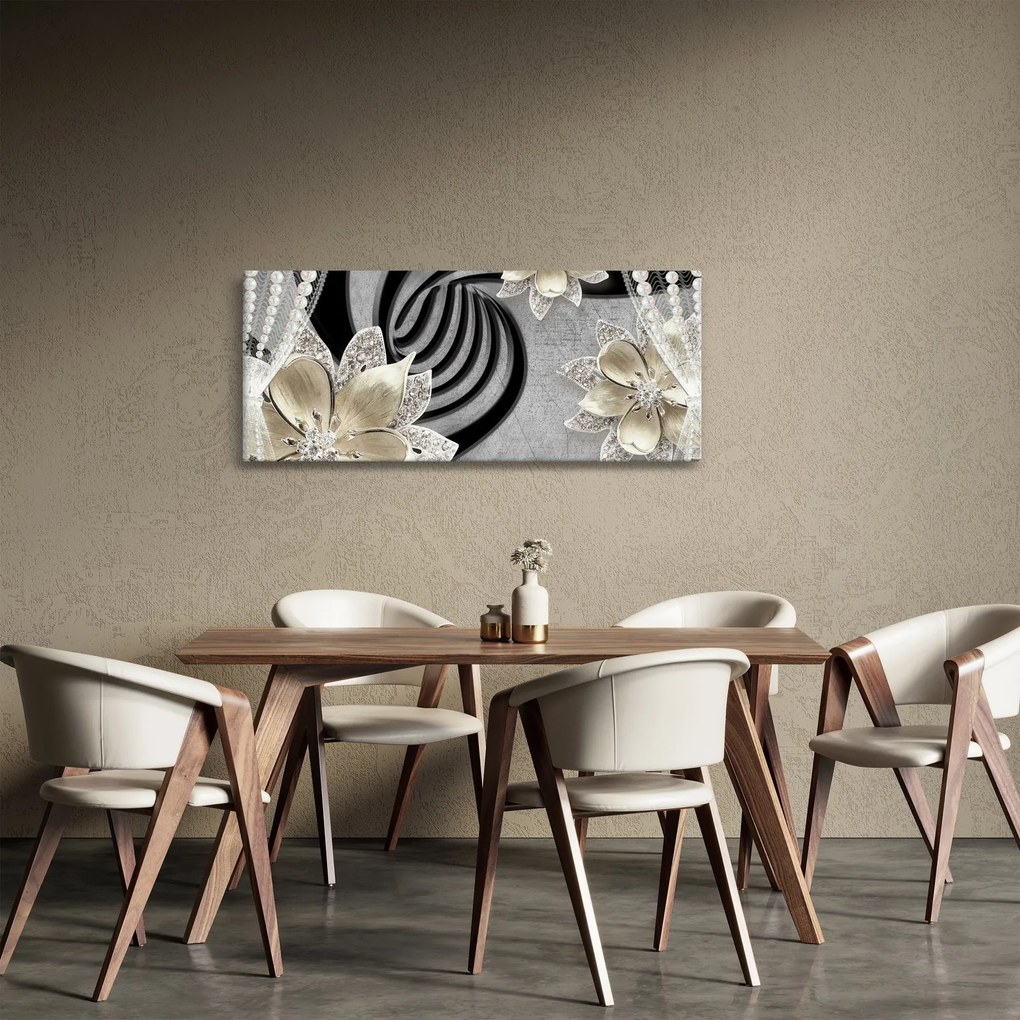 Kép - 3D arany virágok (120x50 cm)