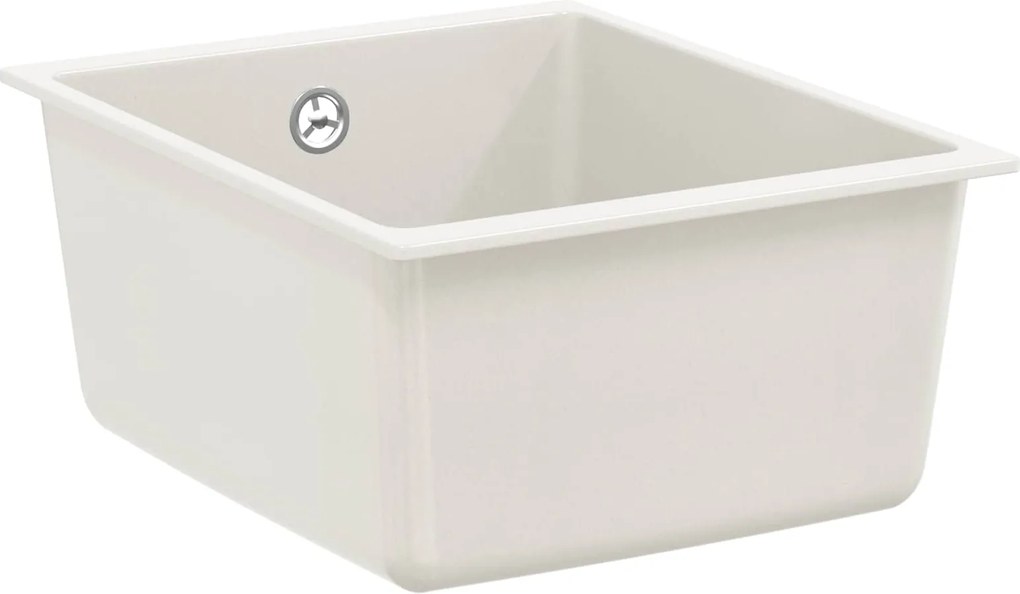 vidaXL Mosogató Fehér 370 x 460 mm 80% Kvarc és 20% Gyanta