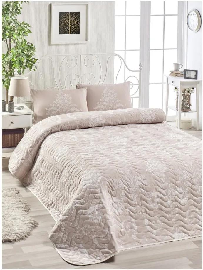 Kralice Mink pamutkeverék ágytakaró és párnahuzat szett, 160 x 220 cm