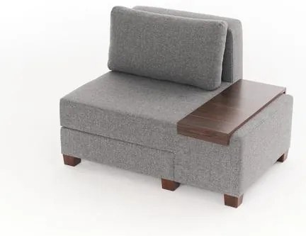 Egyszemélyes kanapéágy- Perenna Linen Jobbos - Szürke