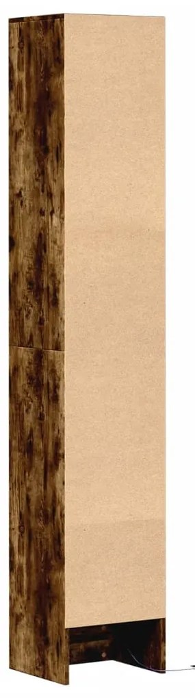 füstös tölgy szerelt fa tálalószekrény LED-del 36x32,5x200 cm