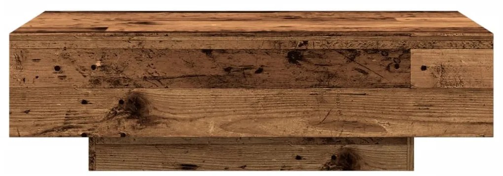 antik fa színű szerelt fa dohányzóasztal 100x49,5x31 cm