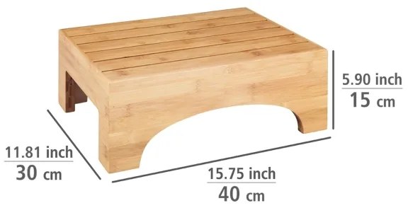 WENKO 24870100 - BAMBUSA zsámoly 40x30 cm barna