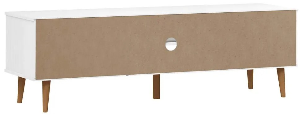 MOLDE fehér tömör fenyőfa TV-szekrény 158 x 40 x 49 cm