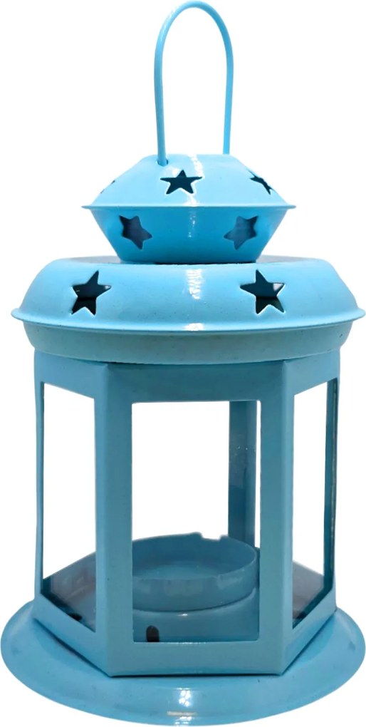 Lampion Fém 13cm Kék 6J-S-1N