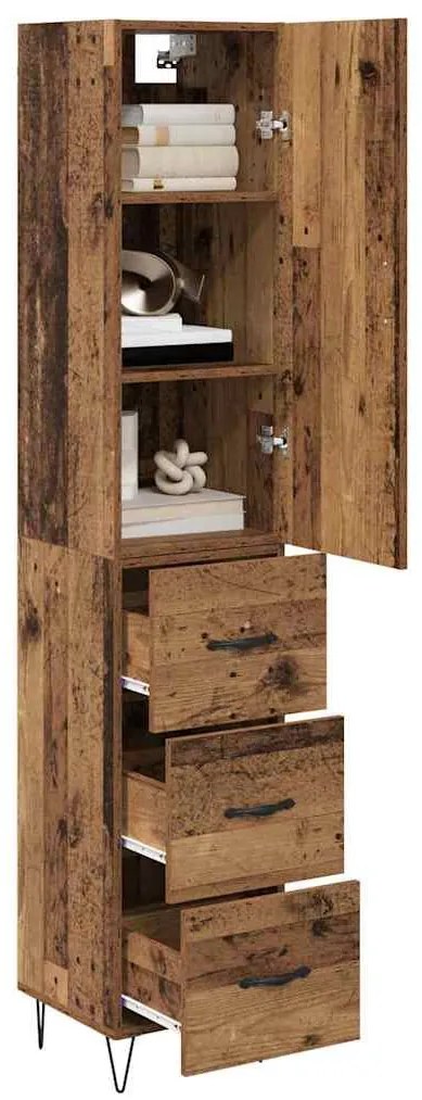 Magasfiú fiókkal Régi fa 69,5 x 34 x 180 cm Faanyag