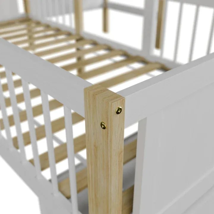 Juskys Yari gyermekágy 178x204x166 cm – fehér/természetes