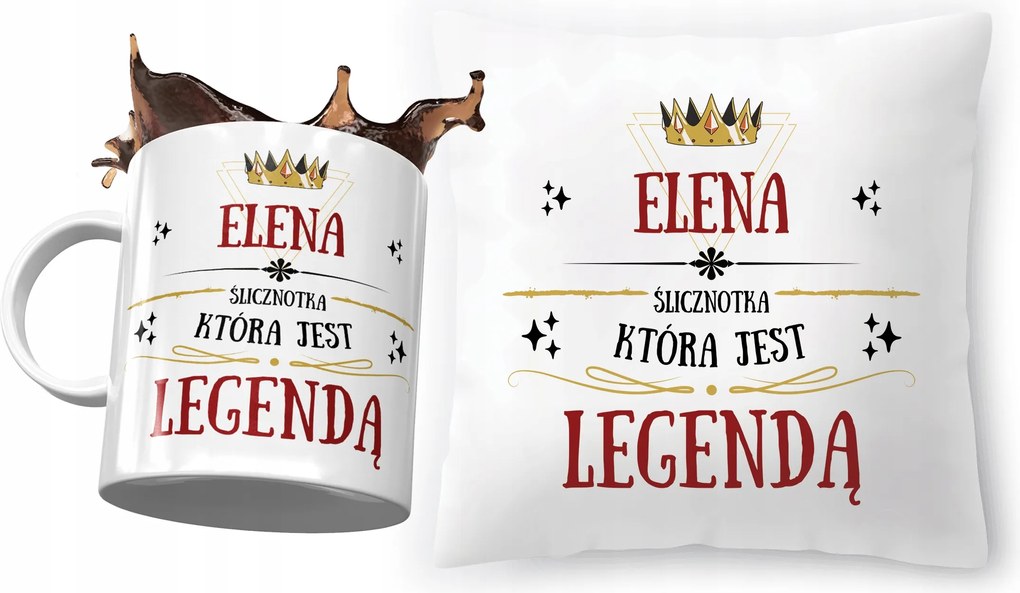 Elena párna ajándék bögre szett fényképes nyomtatással