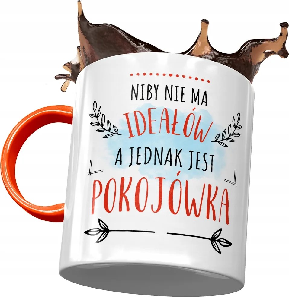 Narancssárga bögre a szobalánynak Nincs Ideál Nyomtatott Fotóval