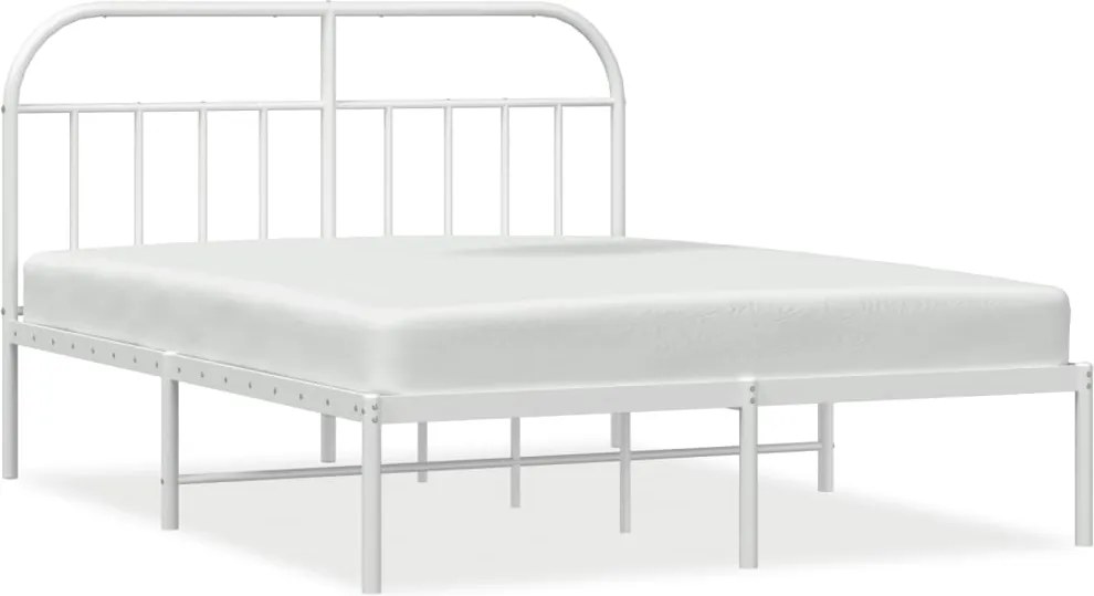 vidaXL fehér fém ágykeret fejtámlával 160 x 200 cm