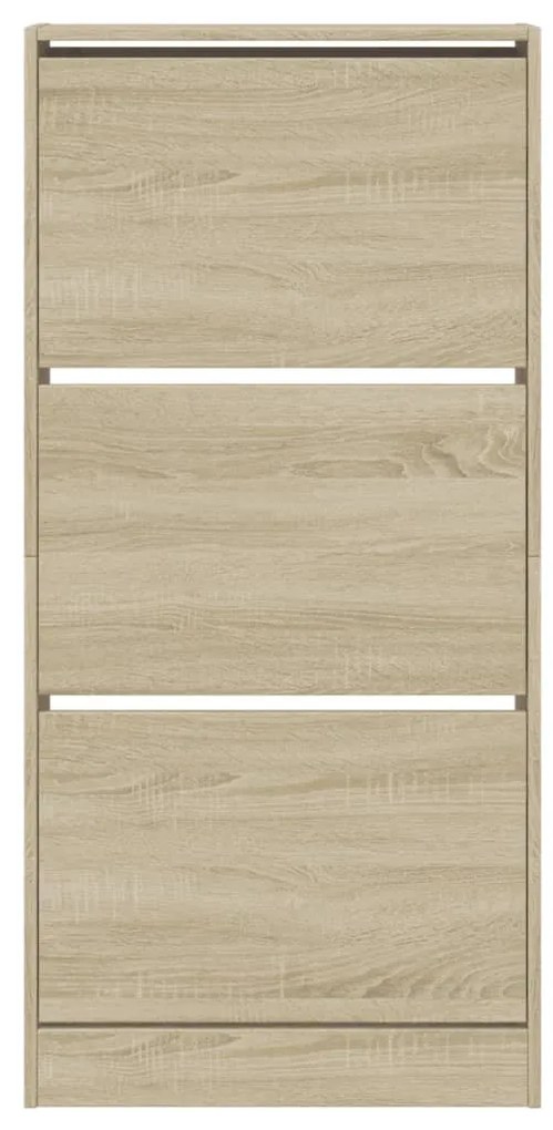 sonoma tölgy színű szerelt fa cipőszekrény 60 x 21 x 125,5 cm