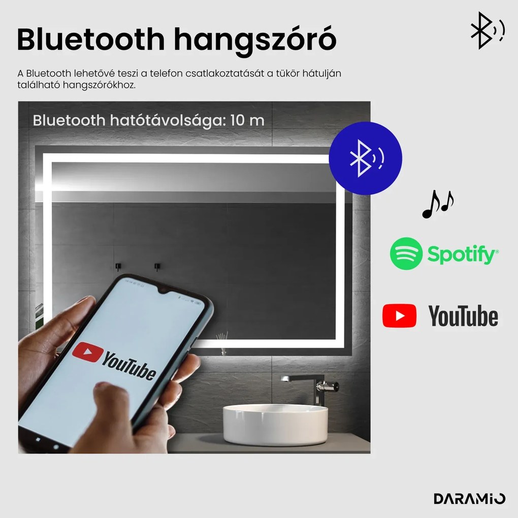 Tükör LED világítással F2