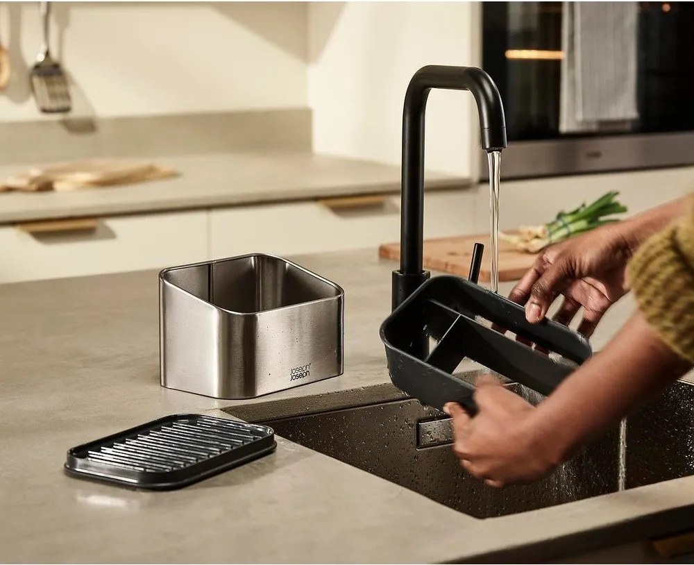 Fényes ezüstszínű fém mosogatóeszköz tartó Surface – Joseph Joseph