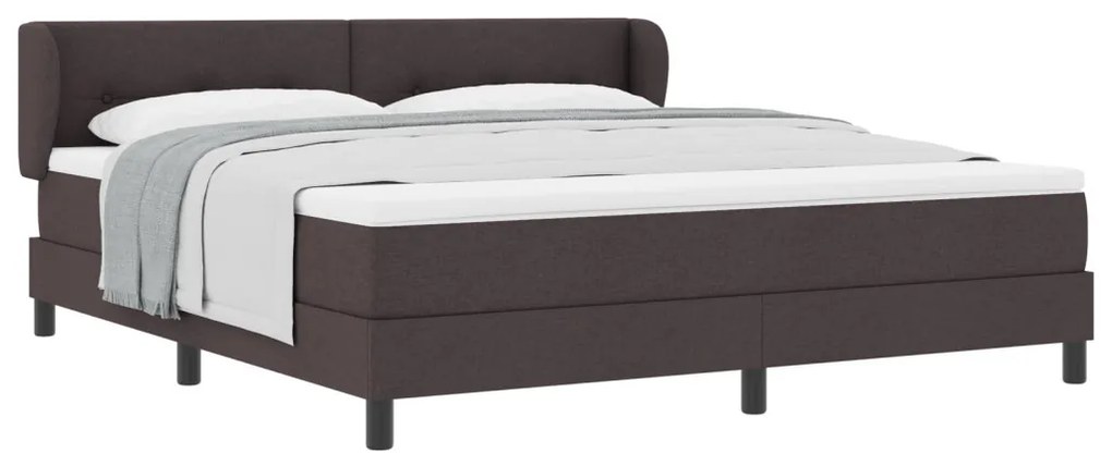 Boxspring Ágy Matrac 180x200 cm Sötétbarna Szövet