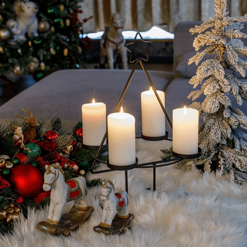 Adventi koszorú, fekete, fém, BASIL