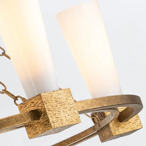 Elstead KRISTY5-DG-OPAL - KRISTY rúdon függő csillár 5xE27/40W/230V rézszínű