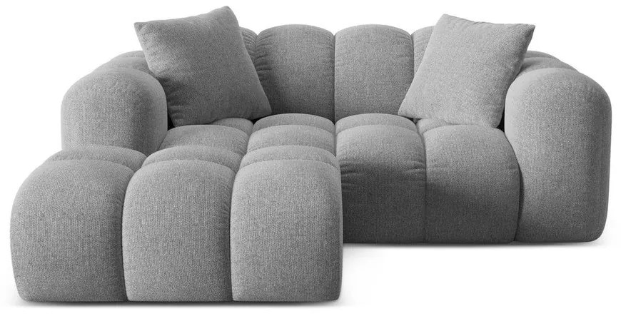 Világosszürke zsenília sarokkanapé (bal oldali-heverő résszel) Treno – Cosmopolitan Design