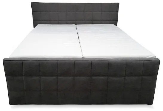 Elektromosan állítható kárpitozott HELEN ágy matracokkal és topperrel, 180×200 cm, szürke