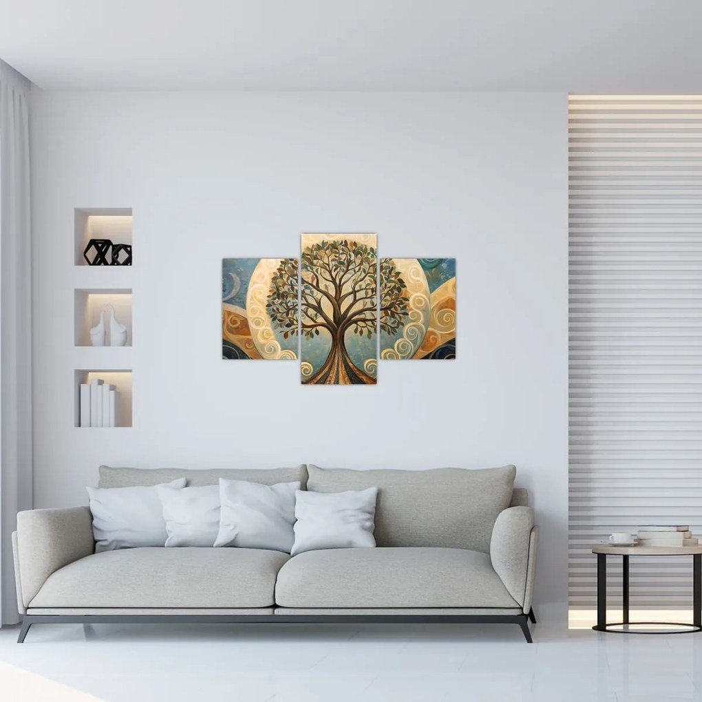 Kép – Életfa és spirálok (90x60 cm)