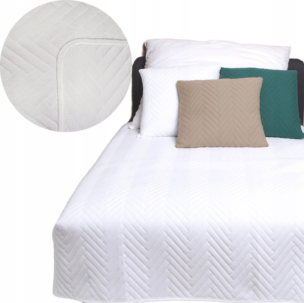 Ágytakaró steppelt kanapéra Versailles Fehér 220x240 cm