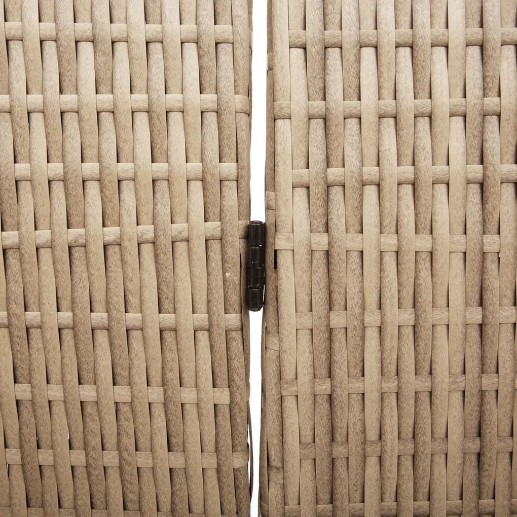 5 Paneles Páraván Összecsukható Bézs 245x180 cm Poly Rattan