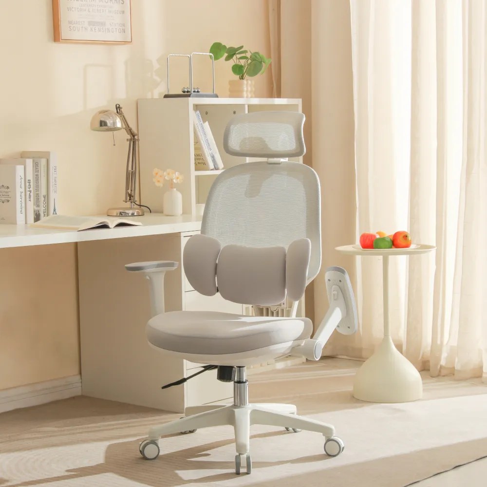 Irodai szék, szürke/fehér, ABRAMO