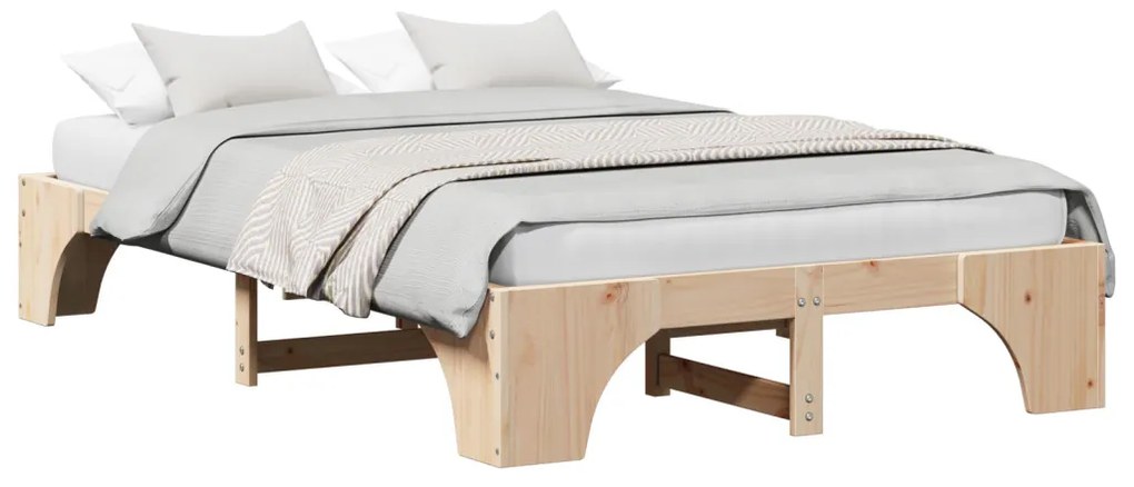 vidaXL Ágykeret Tömör fenyőfa 120 x 190 cm Tömör fenyőfa